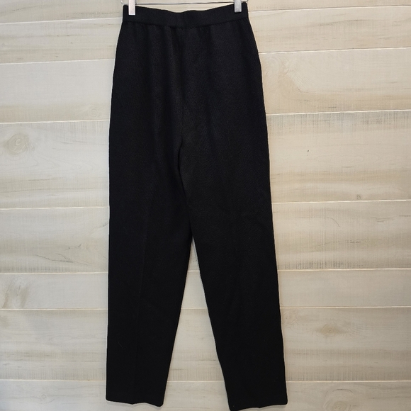 {2} St. John Basics Black Knit Casual Pants - Picture 3 of 10
